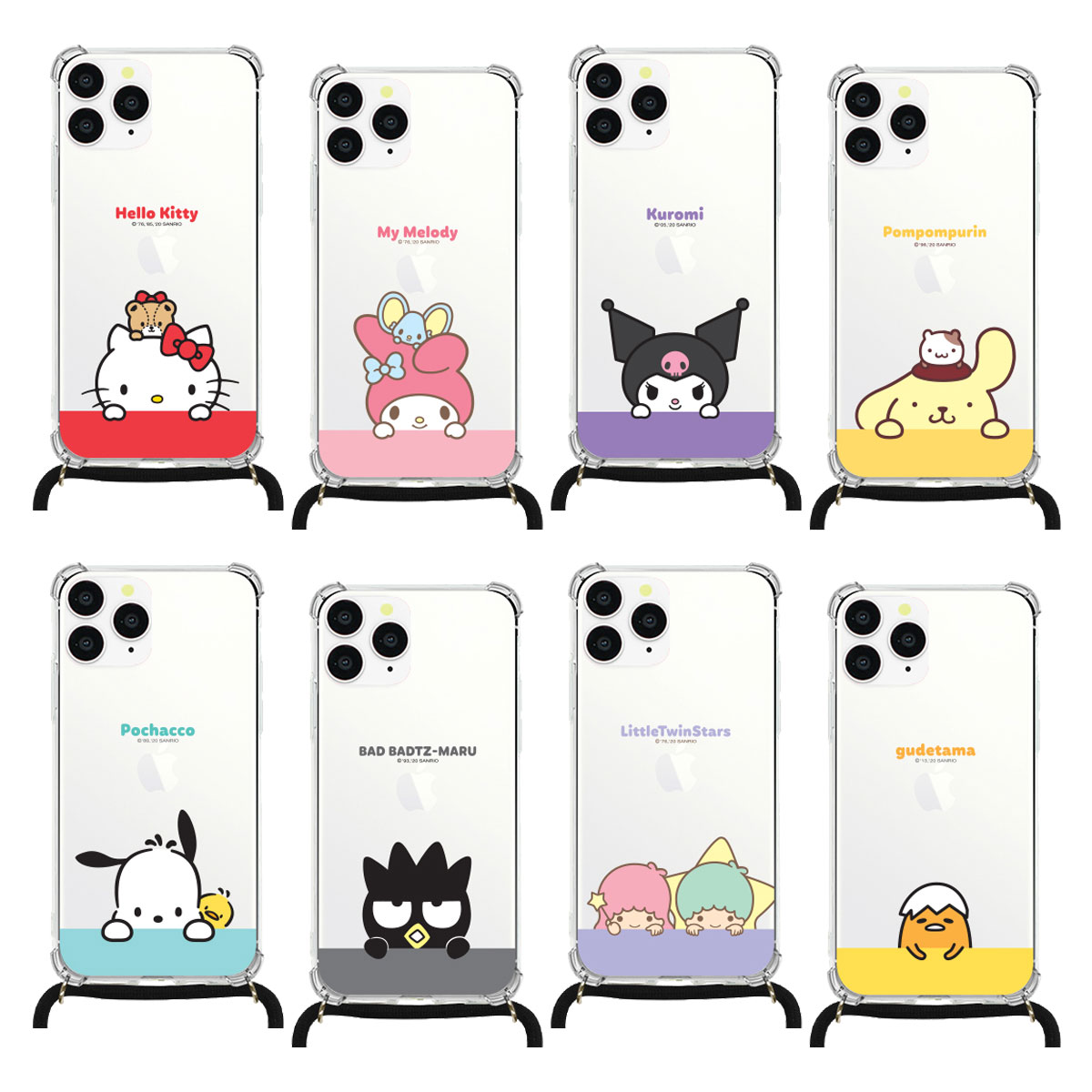 [Sanrio Maedalligi Phone Strap Bulletproof Jelly Hard ꥪ ꥮ ȥå ϡɥ] ޥ  С iPhone 14 Plus Pro Max SE3 SE3 13 mini 12 SE2 SE2 11 XS XR X 8 7 10 10s 10r ץ饹 ץ ޥå ߥ   İ