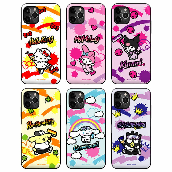 Sanrio Characters Street Art Door Bumper サンリオ ストリートアート ドア バンパーケース Galaxy S24 Ultra A54 5G S23 A53 S22 S21 + Note20 S20 Note10+ S10 Note9 S9 ギャラクシー エス Plus プラス ウルトラ ノート カード収納 キティ マイメロディ ポムポムプリン