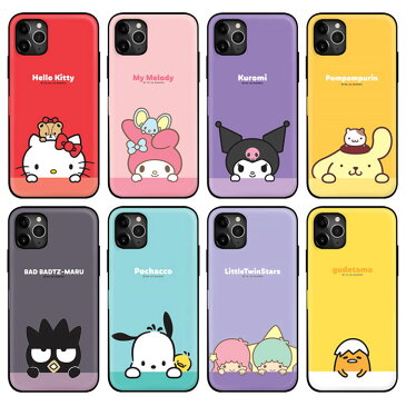 [Sanrio Characters GooGoo Mirror Door Card Bumper サンリオ グーグー ミラー ドア カード バンパーケース] iPhone 14 Pro Max SE第3世代 SE3 12 mini SE第2世代 SE2 11 XS XR X 8 7 Plus 10 10s 10r プロ マックス ミニ エス アル プラス【】