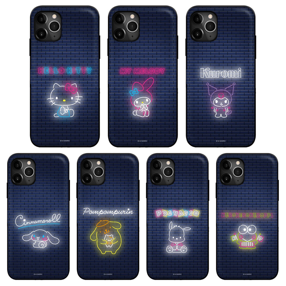 [Sanrio Characters Neon Magnetic Door Bumper サンリオ ネオン マグネチック ドア バンパーケース] Galaxy A53 5G S22 Ultra S21 + Note20 S20 Note10+ S10 Note9 S9 エス Plus プラス ウルトラ ノート【】