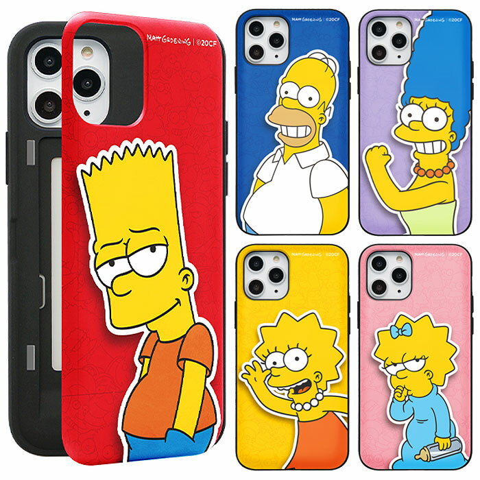 The Simpsons Modern Door ザ シンプソンズ ドア バンパーケース カード収納 ミラー付き iPhone 12mini XR 8Plus 7Plus アイフォン アイホン ミニ プラス Galaxy S21 5G ギャラクシー 20世紀フォックス