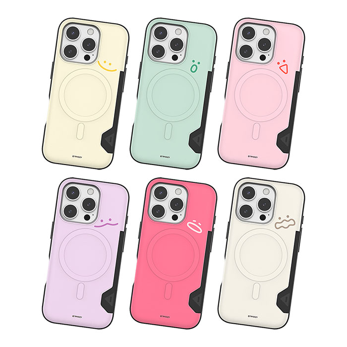 TryCozy Mallang Mallang Basic Two Card Magnetic Bumper (MagSafe互換) トライコージー マルランマルラン ベーシック ツー カード マグネチック バンパーケース Galaxy S26 + Ultra S25 S24 Plus プラス ウルトラ ケース カバー シンプル おしゃれ 大人 可愛い