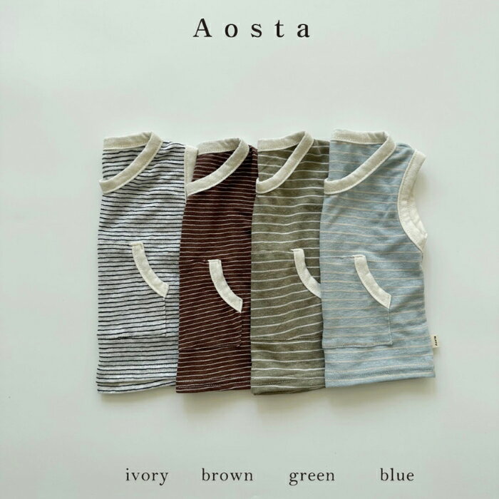 楽天オルセンオルセン楽天市場店【お取り寄せ商品】 Aosta アオスタ 韓国子供服 River Linen sleeveless / リバーリネン ノースリーブ