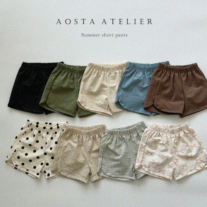【AOSTA/アオスタ/お取り寄せ商品/4～6週間で入荷予定】 Summer Short PT / サマーショートパンツ ズボン ハーフパンツ 韓国ファッション ベビー服 可愛い 赤ちゃん プレゼント 出産祝い ベビー キッズ お揃い リンクコーデ くすみカラーのサムネイル