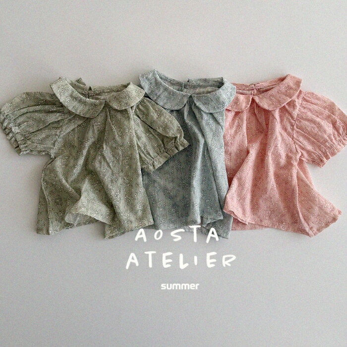 おまけつき 【予約商品/4〜6週間で入荷予定】 AOSTA アオスタ 25夏物 新作 カラーブラウス Collor blouse 韓国こども服 韓国キッズ服 キッズサイズ ベビーサイズ 可愛い くすみカラー ナチュラル オシャレのサムネイル