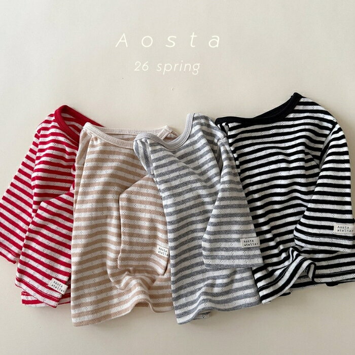 Rakuten - 【30%OFFクーポン＆P5倍】おまけつき 【即納品】 AOSTA アオスタ 26春物 モーメントT Moment T 韓国こども服 韓国キッズ服 キッズサイズ 可愛い くすみカラー ナチュラル オシャレ