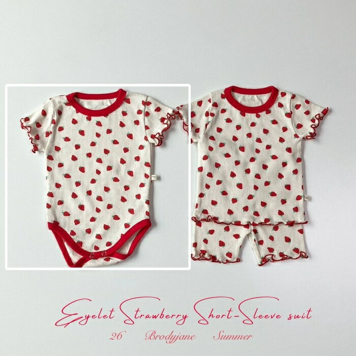 アイレットイチゴ半袖ボディスーツ ※ロンパースのみの販売です brody jane