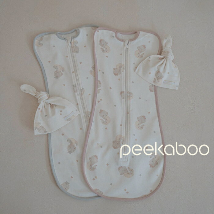 【マラソンP5倍】【予約商品/3〜4週間で入荷予定】 Peekaboo ピーカーブー Nernar ネルナルスワドル 新生児2点セット おしゃれ着 ベビースーツ 退院着 カバーオール 韓国ファッション 出産祝い 韓国服 プレゼント 可愛い 赤ちゃん 服 女の子 こども服 男の子 くすみカラー