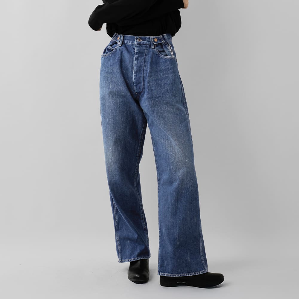 chimala デニムパンツ chimala｜ワイド＆ディープライズウエストアジャスタブルデニム