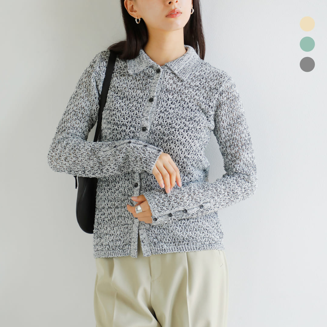 MANOF マノフ オープンワーク ニット カーディガン 89106-2192-ms 2025aw新作 レディース【☆】のサムネイル