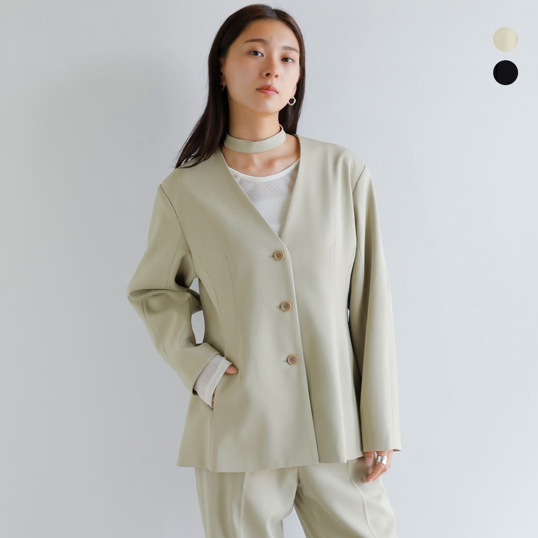 MANOF マノフ カーブスリーブ チョーカー ジャケット 89103-0402-kk 2025aw新作 レディース【サイズ・..