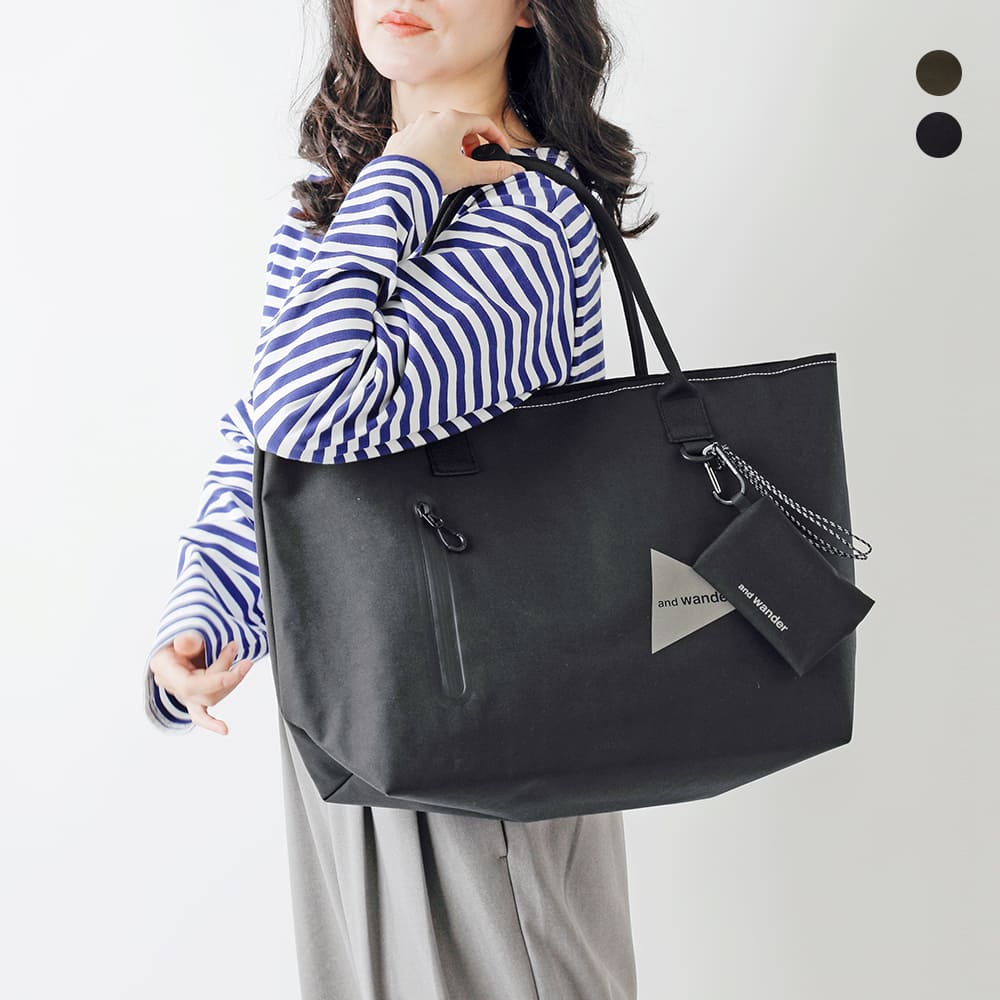 and wander アンドワンダー 防水 トートバッグ “PE/CO tote bag” 574-5985224 ユニセックス 2025aw新作