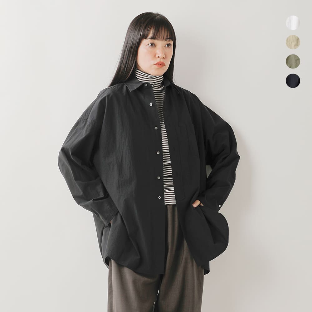 TICCA ティッカ コットン ハーブ スクエア ビッグ シャツ ブルゾン UNI tbea-113-kk 2025aw新作 ユニセ..