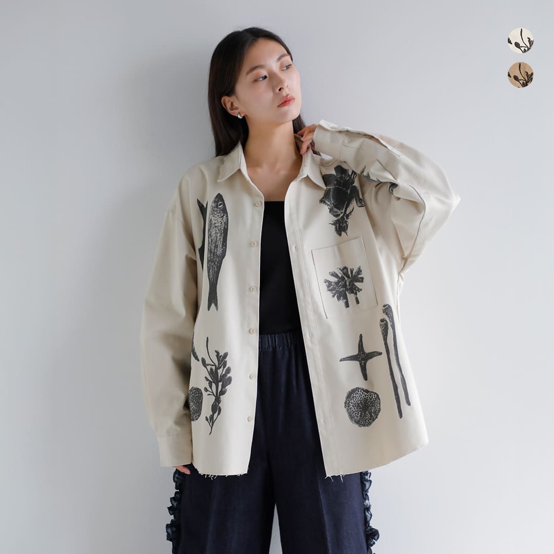 Rakuten - FLOWER フラワー コットン クリーチャー シャツ “Creatures shirt” 26ssf002 2026ss新作 レディース