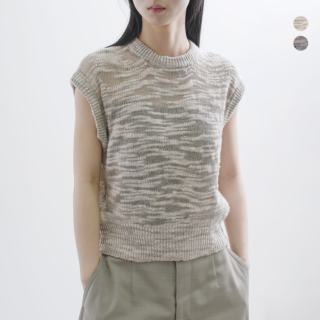 乐天商城 - unfil アンフィル リネン シルク メランジ スラブヤーン ベスト “linen ＆ silk melange slub yarn vest” wxsp-uw102 レディース【☆】
