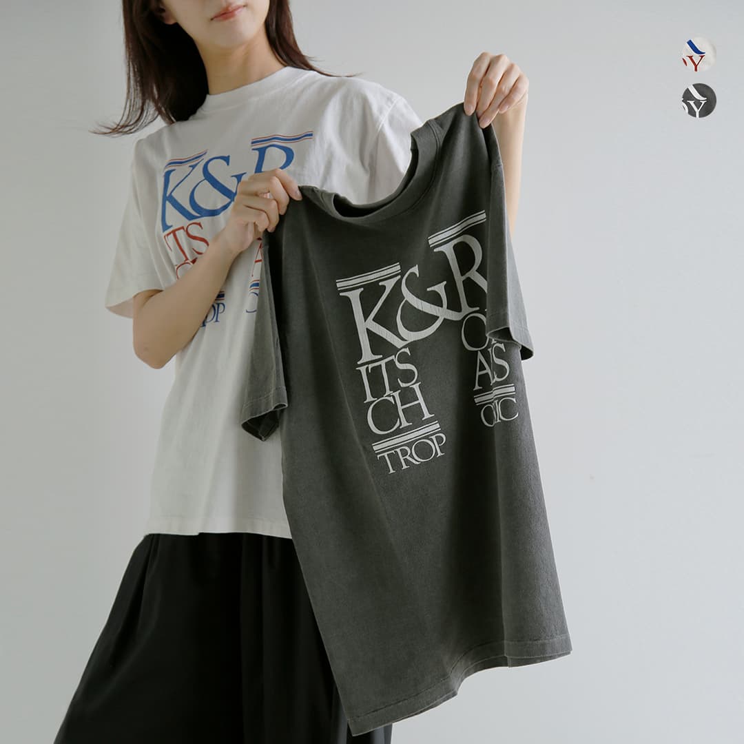 Rakuten - KURO クロ ラウンドシェイプ ダイ プリント Tシャツ 17/- ROUND SHAPE DYED TEE K＆R-Kitsch＆Royals 964274 2026ss新作 レディース