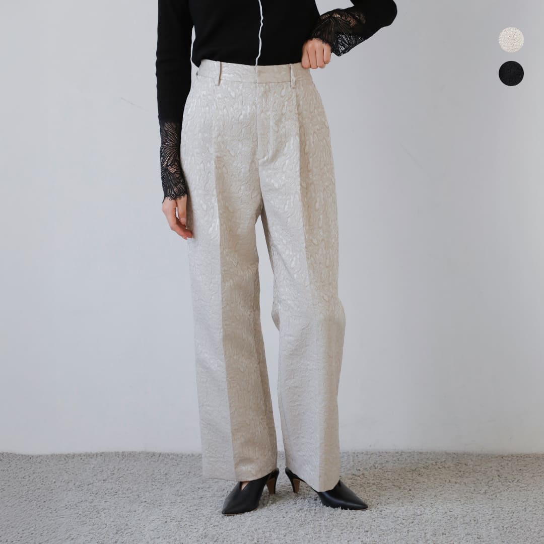 Rakuten - CHIGNON シニヨン ジャガード ストレート パンツ 3856-453mk 2026ss新作 レディース【サイズ・カラー交換初回無料】