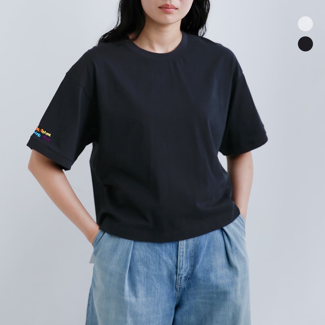 CLOTH ACROSS クロスアクロス コットン 天竺 エッジング加工 刺繍 Tシャツ S/S T OVERTHINK ca26s10 レディース
