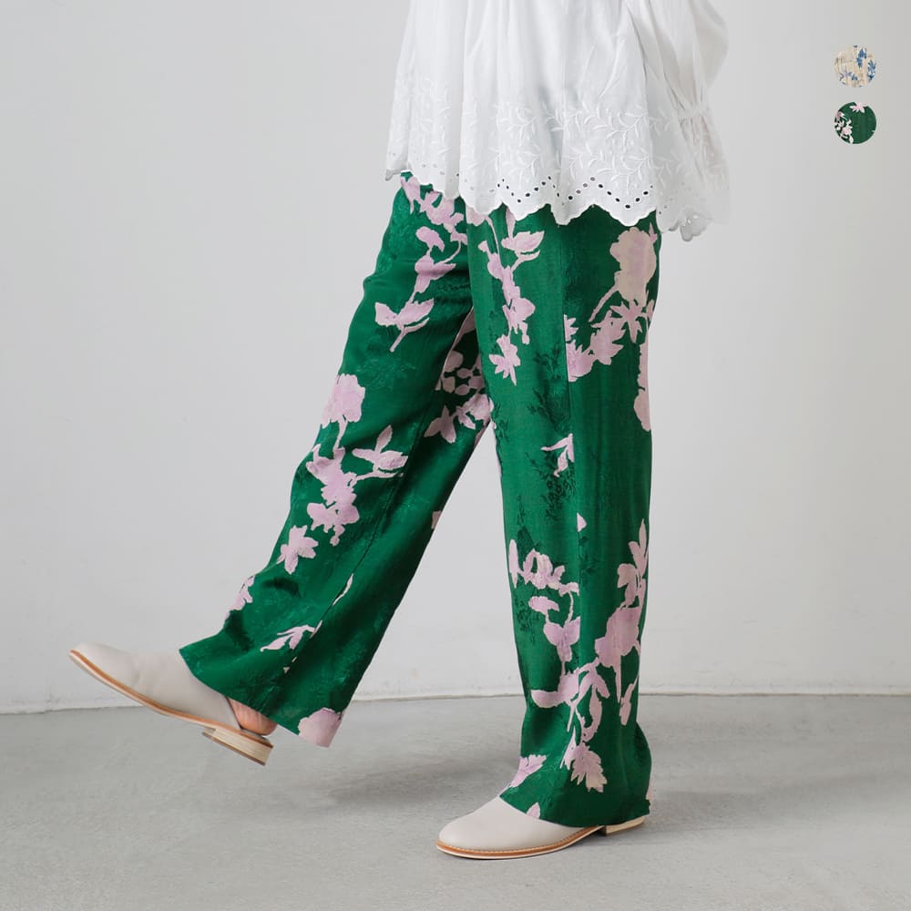 Rakuten - ne Quittez pas ヌキテパ シャントンジャガード ローズプリント パンツ Shantoon Jacquard Rose Print Pants 010661wl3 レディース 2026ss新作 春夏【サイズ・カラー交換初回無料】
