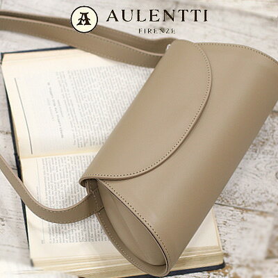 乐天商城 - 【ポイント10倍】【2025年春夏入荷】AULENTTI LEATHER BAG BEIGE(金具ゴールド)SS23-YO2-RUオウレンティ スムースレザー クロスボディバッグ ベージュ 上品 オフィス カジュアル 2WAY ショルダーバッグ
