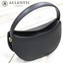 【2025年春夏入荷】AULENTTI LEATHER BAG BLACK(金具ゴールド)DI-3469-RUオウレンティ スムースレザー ハーフムーン ショルダーバッグ ハンドバッグ ブラック 三日月型 上品 オフィス カジュアル 2WAY ショルダーバッグ(4)