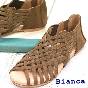 ◆◆ポイント10倍◆◆Bianca サンダル レディース ぺたんこ フラット スペイン製 1224 T.TAUPE ビアンカ　メッシュ　スエード　レディース 【EDER EMOZIONI 並ぶ人気BRAND】