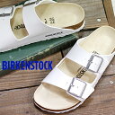 【ナロー】 【★ポイント20倍★】【国内正規品】 BIRKENSTOCK ARIZONA BS BIRKO-FLOR WHITE ビルケンシュトック アリゾナ ホワイト 0051733 レディース レザー サンダル