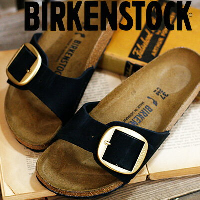  BIRKENSTOCK Madrid Big Buckle(マットゴールド) Black (1023373)ビルケンシュトック マドリッド ビッグ バックル ブラック サンダル