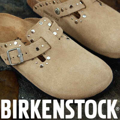 Rakuten - 【レギュラー】【2026年春夏新作】【国内正規品】BIRKENSTOCK Boston Rivet Border Taupe(1030437)ビルケンシュトック ボストン リベット ボーダー スエード レザー トープ ベージュレディース メンズ サンダル