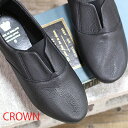 CROWN ELASTIC TONGUE BLACK ブラック クラウン 靴 スリッポン レディース ladies 