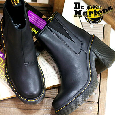 楽天オマケ des shoes and bag【2023年秋冬再入荷】【国内正規品】 Dr.Martens 5SPENCE 26440001 BLACK ドクターマーチン サイドゴア チャンキー ブーツ 厚底 レディース