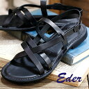 EDER サンダル レディース ぺたんこ 1042 NERO イタリア製 エダー フラット レザー 【Bianca EMOZIONI 並ぶ人気BRAND】