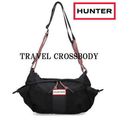 乐天商城 - 【2026年春夏新作】【国内正規品】【ギフトにも】 HUNTER TRAVEL CROSSBODY UBX7123NRS(RBO)ハンター トラベル クロスボディバッグ (ブラック / レッドボックスロゴ)