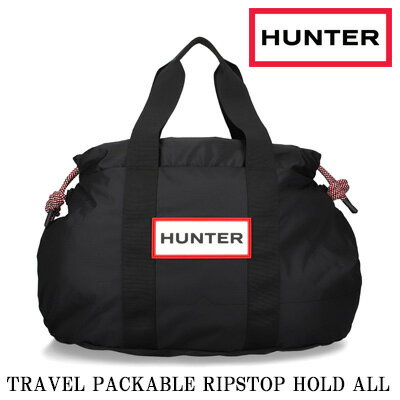 【2026年春夏新作】【国内正規品】【ギフトにも】HUNTER TRAVEL PACKABLE RIPSTOP HOLD ALL UBW7132NRS(RBO)ハンター トラベル パッカブル リップストップ ホールドオール ボストンバッグ (ブラック / エナジークレイ)