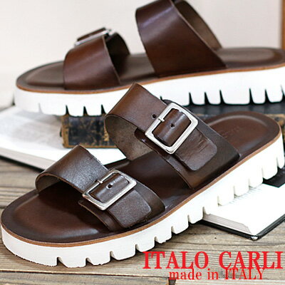 ◆今ならポイント5倍◆ ITALO CARLI (EMOZIONI) M6892 サンダル イタロカルリ メンズ レザー イタリア製 レザーサンダル 【 エモジオーニ から名前が変わりました 】