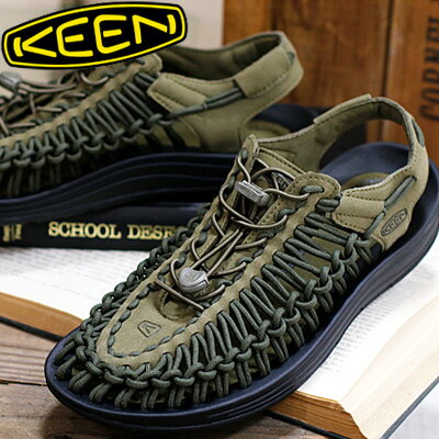 ◆ポイント10倍◆KEEN サンダル UNEEK 1023381 (DARK OLIVE/BLACK) カーキキーン メンズ ユニーク