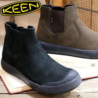 ◆ポイント10倍◆KEEN ELENA CHALSEA WPキーン エレナ チェルシーブーツ ウォータープルーフ Mulch/Black (1026828) ブラウンTriple Black/Black (1026827)ブラックレディース サイドゴア 防水 ブーツ