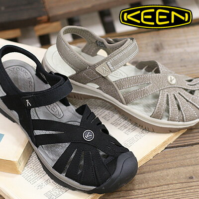 乐天商城 - 【レディース】KEEN ROSE SANDAL1008783 (Black/Neutral Gray) 1016729 (Brindle/Shitake)キーン ウィメンズ ローズサンダル ブラック ベージュ