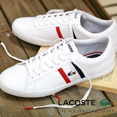 ★ポイント20倍★ 【国内正規品】 LACOSTE LEROND TRI1 WHT/NVY/RED ラコステ スニーカー レディース メンズ レロンド ホワイト レザー CMA044L/CFA0087