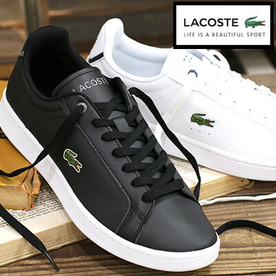 ★ポイント10倍★  LACOSTE CARNABY PRO BL23 1 SMA WHT/NVY BLK/WHTラコステ スニーカー カーナビー ホワイト ブラック メンズ レザー 45SMA0110