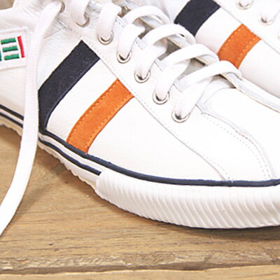 【あす楽】 【 期間限定特別価格 】 maccheronian 靴 WHITE/ORANGE/NAVY マカロニアン 2215 スニーカー メンズ レディース sneaker レザー