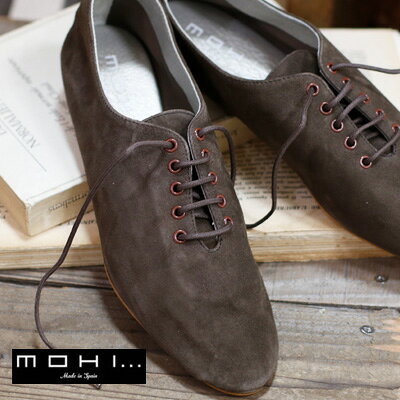 乐天商城 - MOHI 靴 18976.2065 NIGER ANTE モヒ フラットシューズ スエード ダークブラウン レディース 靴