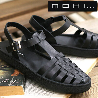 乐天商城 - 【2026年春夏新作】MOHI 609 NEGROモヒ グルカサンダル ストラップ オールブラック レザー レディース