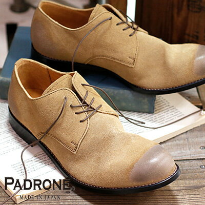 パドローネ 【正規取扱店】PADRONE 靴 DERBY PLAIN TOE SHOES JACK PU7358-2049-19D BEIGE ベージュ パドローネ メンズ