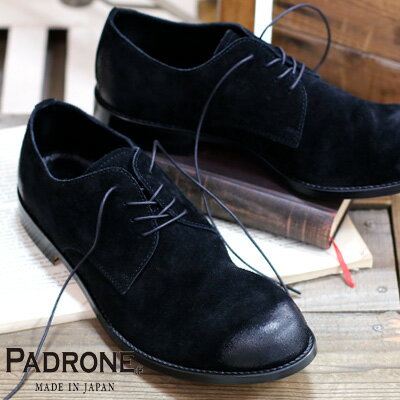 PADRONE 靴 DERBY PLAIN TOE SHOES JACK PU7358-2049-19D BLACK ブラック　パドローネ メンズ