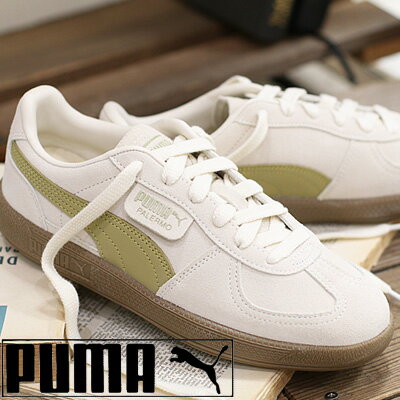 乐天商城 - 【2026年春夏新作】【ポイント10倍】PUMA PALERMO(396463 90)Alpine Snow-Gumプーマ パレルモ ホワイト ベージュ ライトグリーン