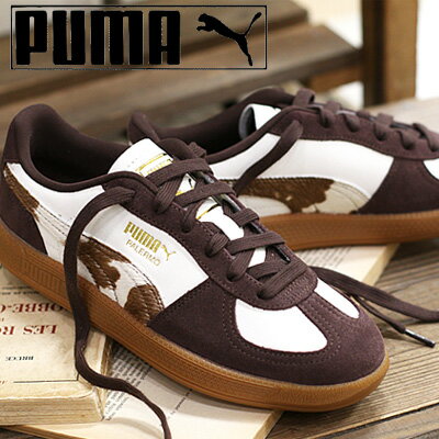 乐天商城 - 【レディース】【2026年春夏新作】【ポイント10倍】PUMA PALERMO COW WNS (406129 01)Warm White-Chocolate Brown-Gumプーマ パレルモ カウ ウォームホワイト チョコレートブラウン ガム