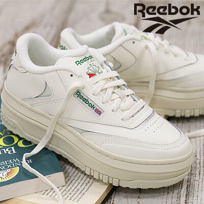 乐天商城 - 【2024年秋冬新作】【国内正規品】Reebok Club C Extra チョーク(100010060) リーボック クラブシー エクストラレディース ホワイト ベージュ 厚底