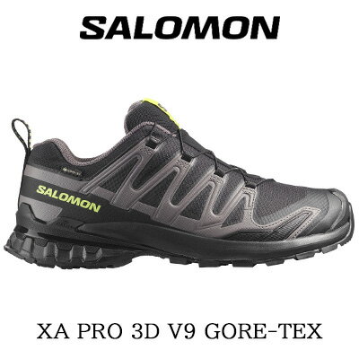 乐天商城 - 【メンズ】【2026年春夏新作】SALOMON XA PRO 3D V9 GTX(Black/Dark Gull Gray/Acid Lime)サロモン トレイル ランニングシューズ GORE-TEX 防水 ブラック ライム L479873