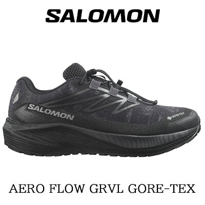 乐天商城 - 【メンズ】【2026年春夏新作】SALOMON AERO FLOW GRVL GTX (Asphalt / Black / Cloudburst)サロモン エアロ フロー グラベル トレイル ランニングシューズ GORE-TEX 防水 L492565